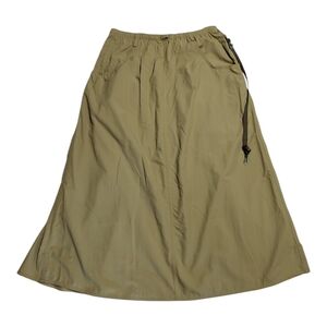 Vintage Macabi Tan Nylon Convertible Skirt Small Gorpcore Elastic Waist